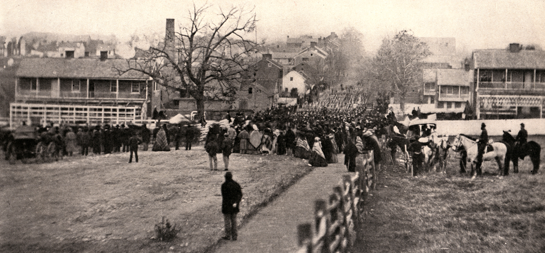 Gettysburg With Crowds Returning From The Dedication Of The Soldiers 