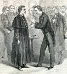 Commemorative award to actor Edwin Booth, New York City, January 22, 1867, artist's impression.
