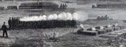 Execution of five V Corps deserters, Army of the Potomac, Virginia, August 29, 1863, artist's impression, detail