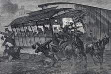 Collision on Third Avenue Railroad, New York City, December 4, 1865, artist's impression, detail