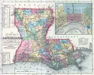 Louisiana, 1857, (with New Orleans city map), zoomable