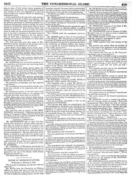 Debate Over Thanks to Gen. Taylor and Army Resolution, US Senate, February 3, 1847 (Page 5)