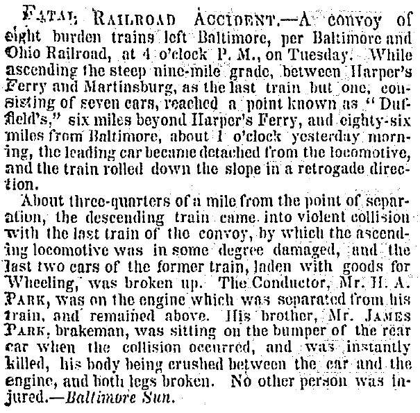 “Fatal Railroad Accident,” New York Times, March 10, 1854