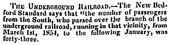 "The Underground Railroad," Charleston (SC) Mercury, January 26, 1855