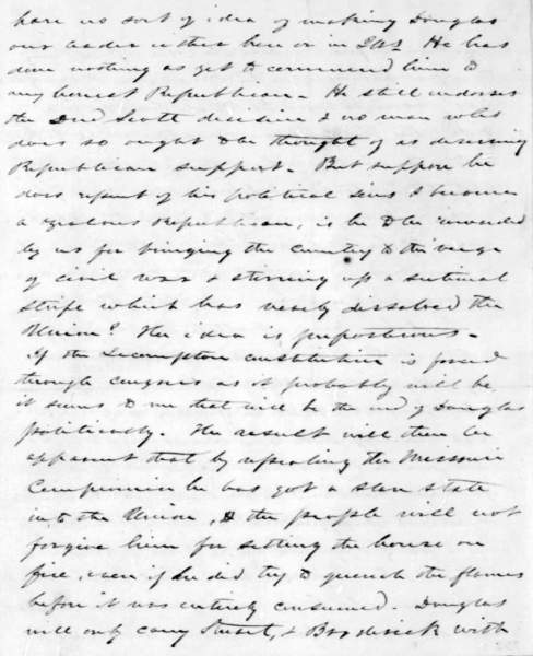 Lyman Trumbull to Abraham Lincoln, January 3, 1858 (Page 4)
