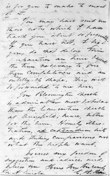 Charles Henry Ray to Abraham Lincoln, July 27, 1858 (Page 4)