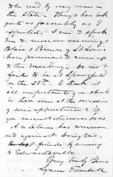 Lyman Trumbull to Abraham Lincoln, August 24, 1858 (Page 2)
