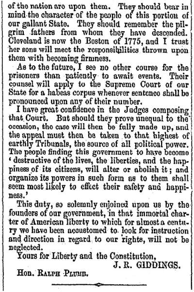 “Letter from the Hon. J. R. Giddings,” Boston (MA) Liberator, May 27, 1859 (Page 2)