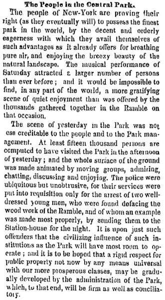 “The People in the Central Park,” New York Times, August 1, 1859