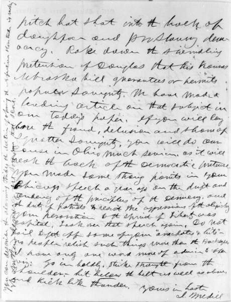 Joseph Medill to Abraham Lincoln, September 10, 1859 (Page 2)