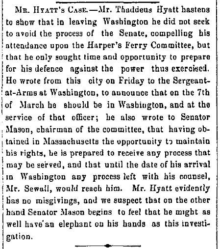 “Mr. Hyatt’s Case,” Boston (MA) Advertiser, February 29, 1860