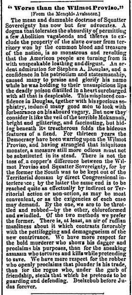 “Worse than the Wilmot Proviso,” Chicago (IL) Press and Tribune, March 12, 1860