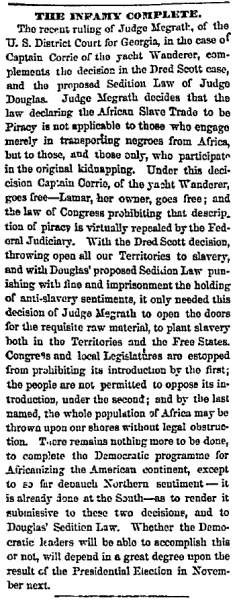 “The Infamy Complete,” Chicago (IL) Press and Tribune, April 27, 1860