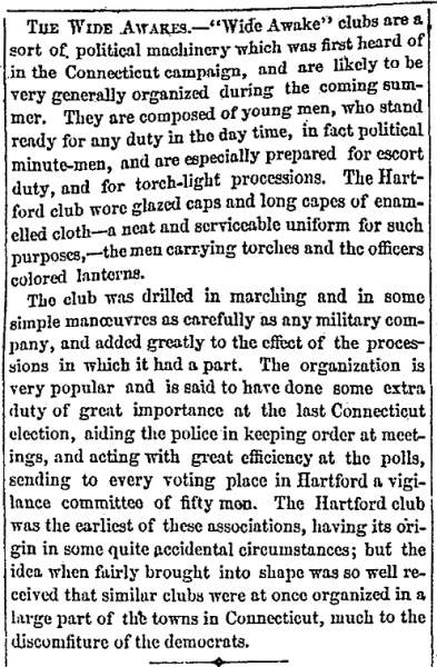 “The Wide Awakes,” Boston (MA) Advertiser, May 4, 1860