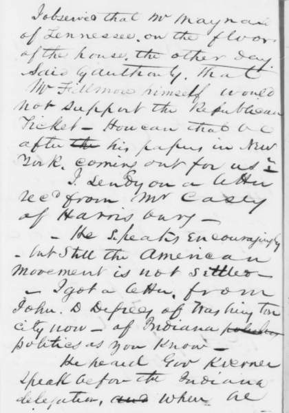 David Davis to Abraham Lincoln, June 7, 1860 (Page 2)