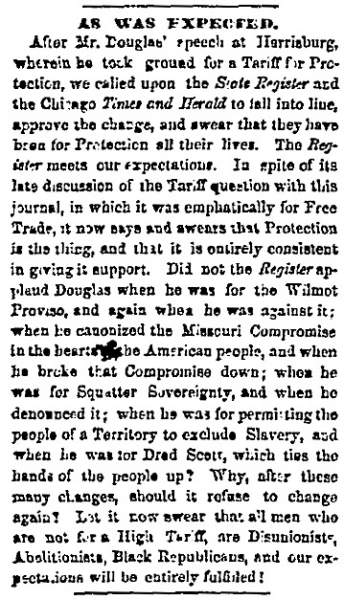 “As Was Expected,” Chicago (IL) Press and Tribune, September 18, 1860