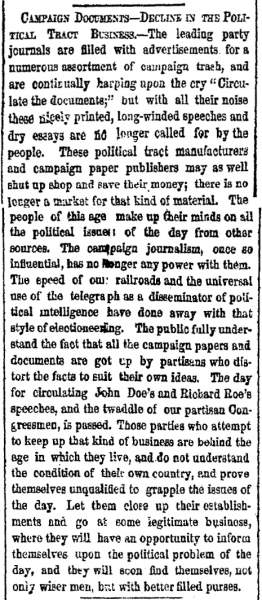 “Campaign Documents,” New York Herald, September 30, 1860