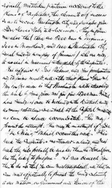 James Henderson to Abraham Lincoln, April 16, 1861 (Page 2)