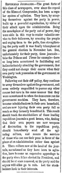 “Republican Journalism,” New York Herald, July 28, 1861