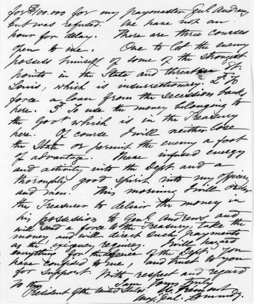 John C. Fremont to Abraham Lincoln, July 30, 1861 (Page 3)