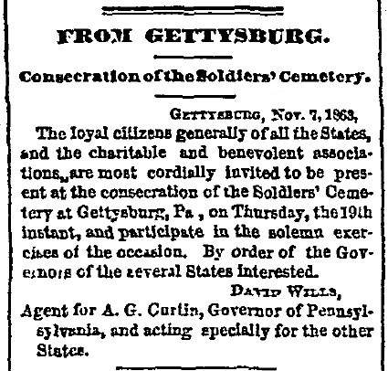 “From Gettysburg,” Chicago (IL) Tribune, November 13, 1863