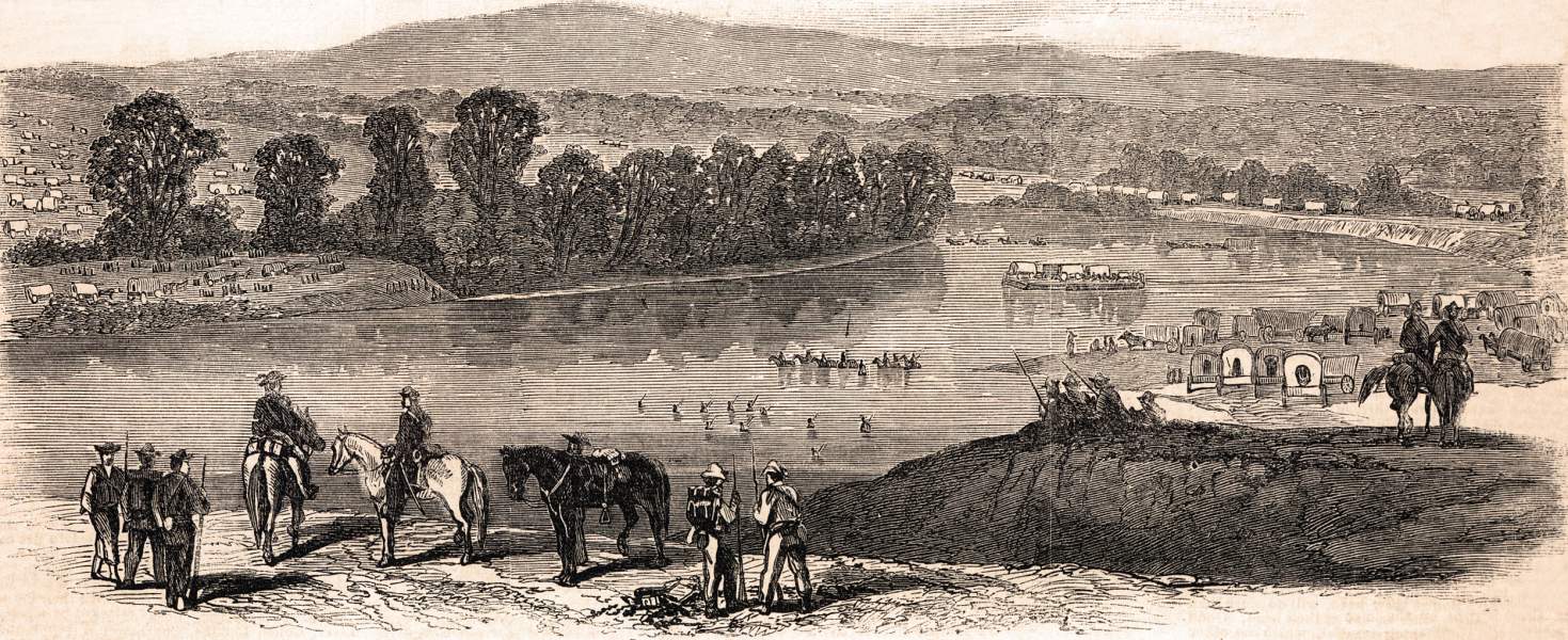 Lee's Army recrosses the Potomac near Williamsport, Maryland, July 13, 1863, artist's impression, zoomable image