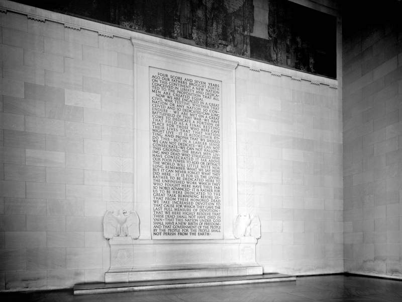 Gettysburg Address, South Wall of the Lincoln Memorial, Washington D.C., zoomable image