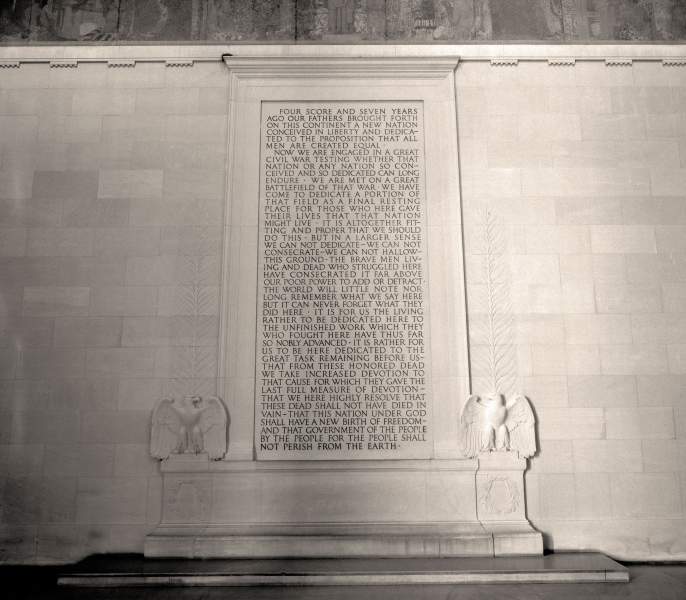 Gettysburg Address, South Wall of the Lincoln Memorial, Washington D.C., another view, zoomable image