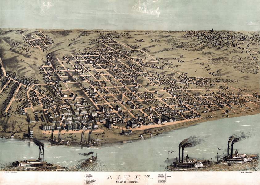 Alton, Illinois, 1867, zoomable map