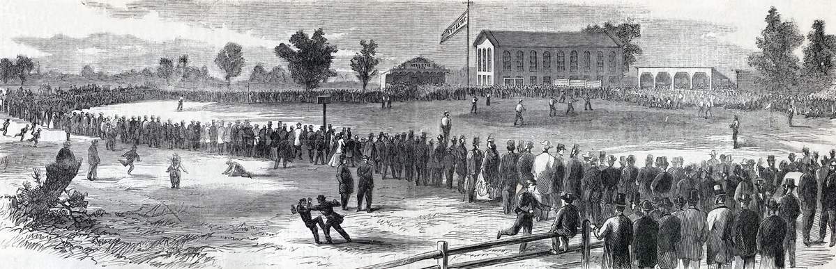 Philadelphia "Athletics" versus the Brooklyn "Atlantics," Philadelphia October 30, 1865, artist's impression