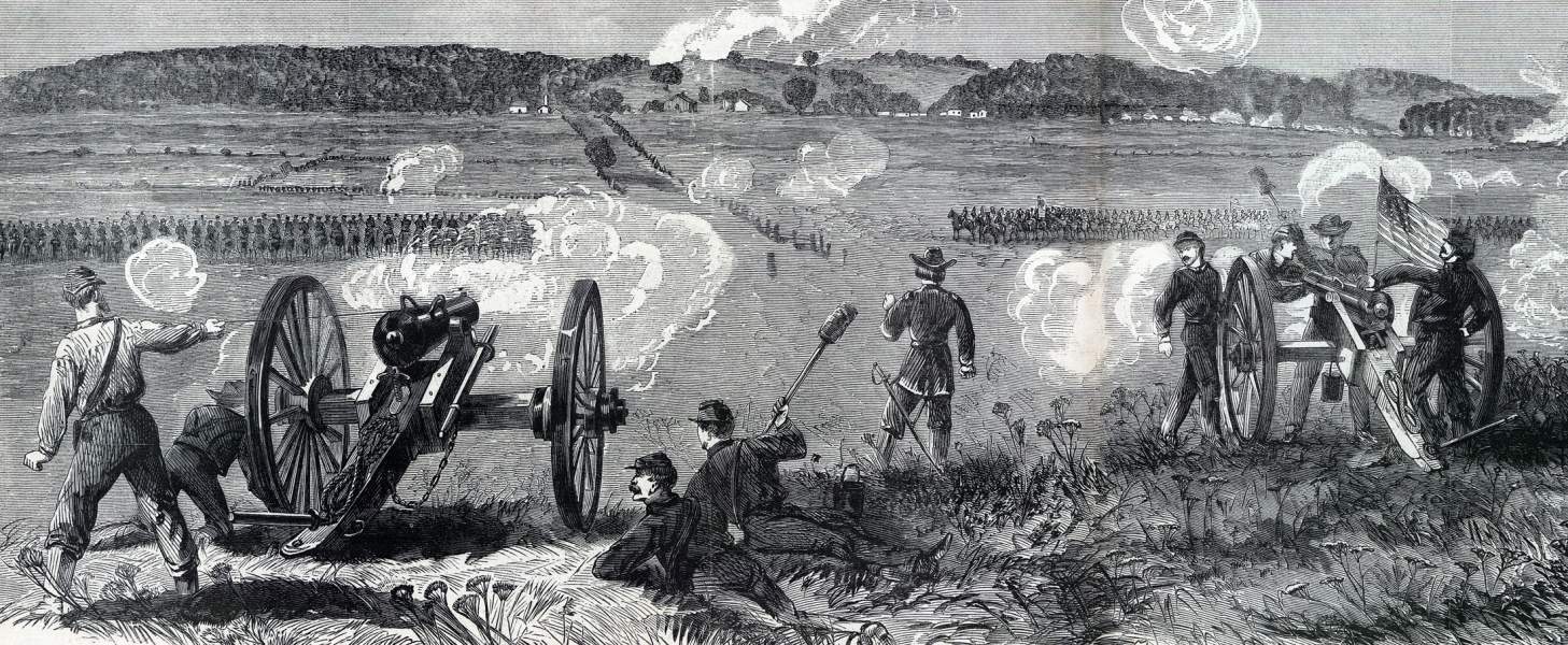 Union forces probe enemy defenses near Raccoon Ford, Virginia, September 14, 1863, artist's impression, zoomable image, detail