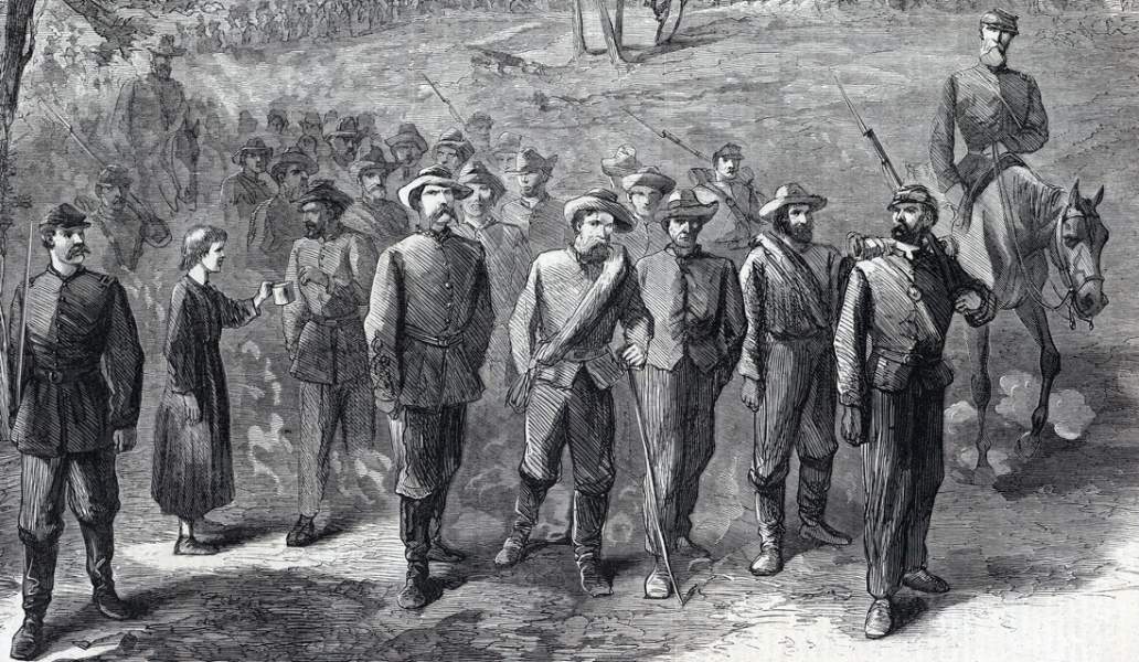 Confederate Prisoners on the march, Georgia, September, 1864, artist's impression, detail