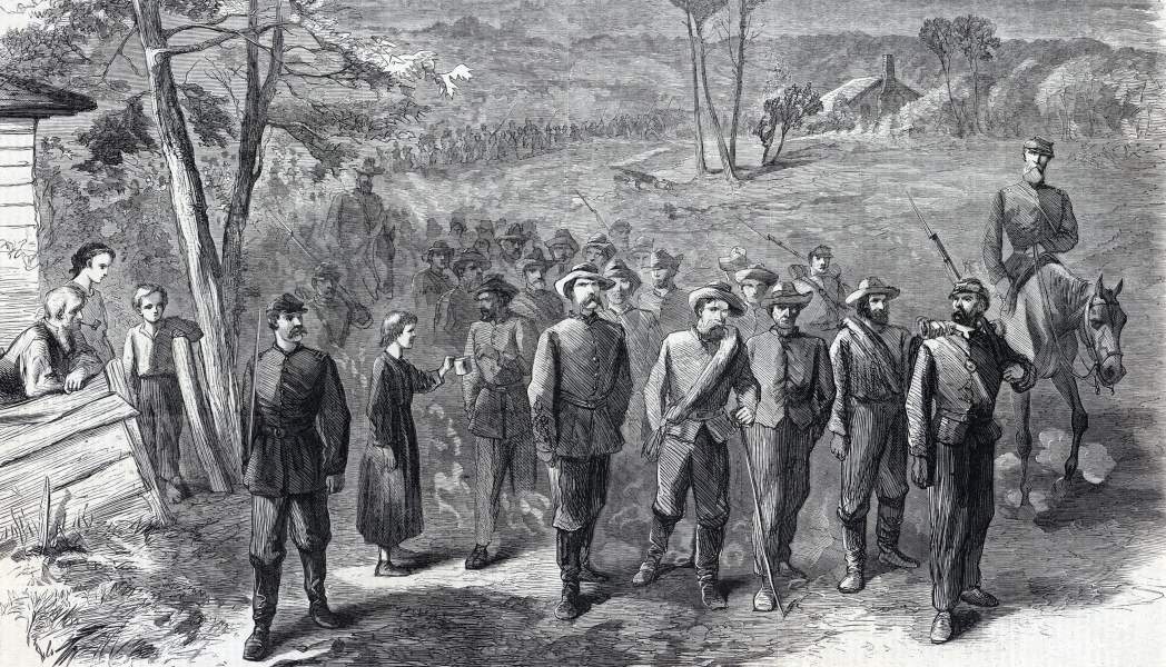 Confederate Prisoners on the march, Georgia, September, 1864, artist's impression, zoomable image