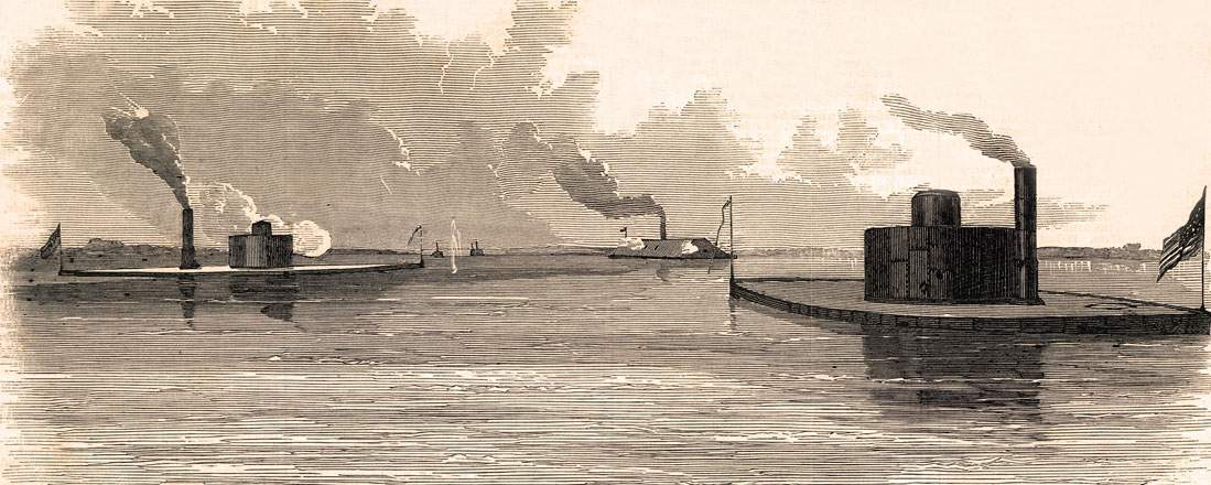 Capture of the C.S.S. Atlanta, coastal Georgia, June 17, 1863, artist's impression