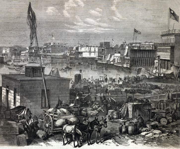 Inner Port, Callao, Peru, May, 1866, artist's impression
