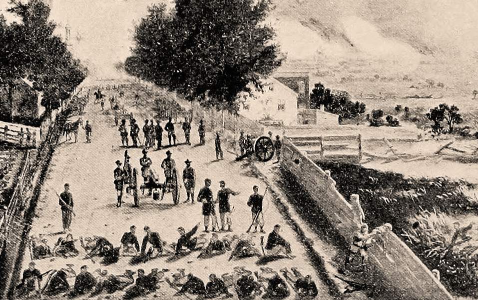 First Section, Philadelphia Light Artillery and  Twenty-Second New York N.G., Carlisle, Pennsylvania, July 1, 1863, detail