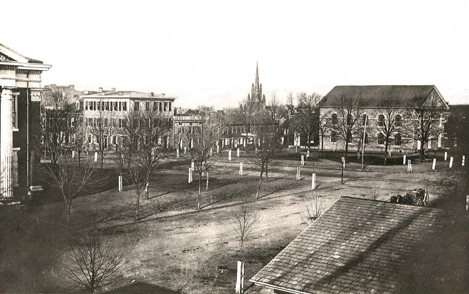 Carlisle Public Square, Carlisle, Pennsylvania, looking north-west, circa 1860, zoomable image