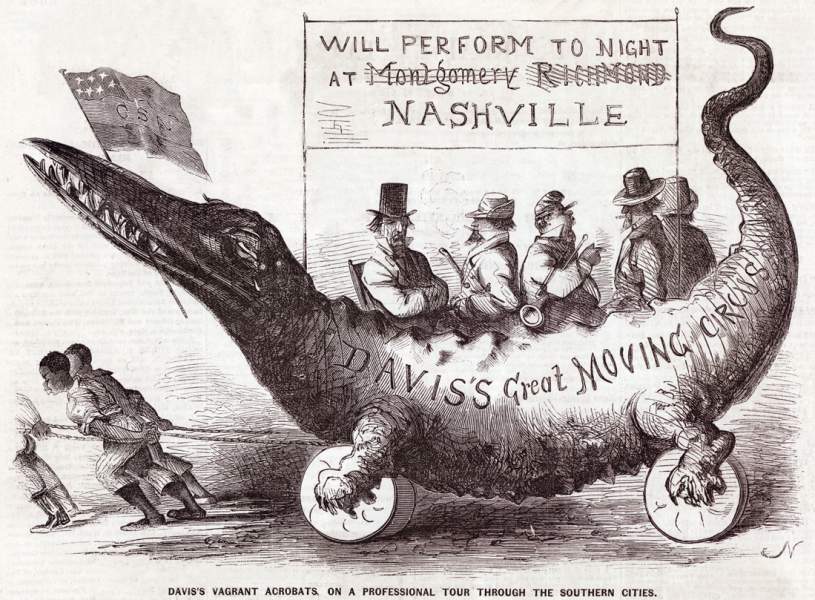 "Davis's Vagrant Acrobats," cartoon, December 21, 1861