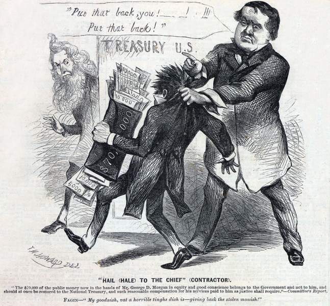 "Hail (Hale) to the Chief (Contractor)," cartoon, March 5, 1862
