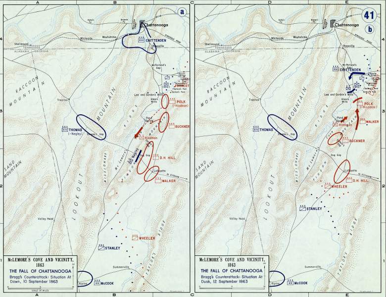 Fall of Chattanooga, Tennessee, September 10-12 , 1863, campaign map, zoomable image