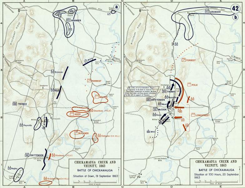 Battle of Chickamauga, September 19-20, 1863, campaign map, zoomable image