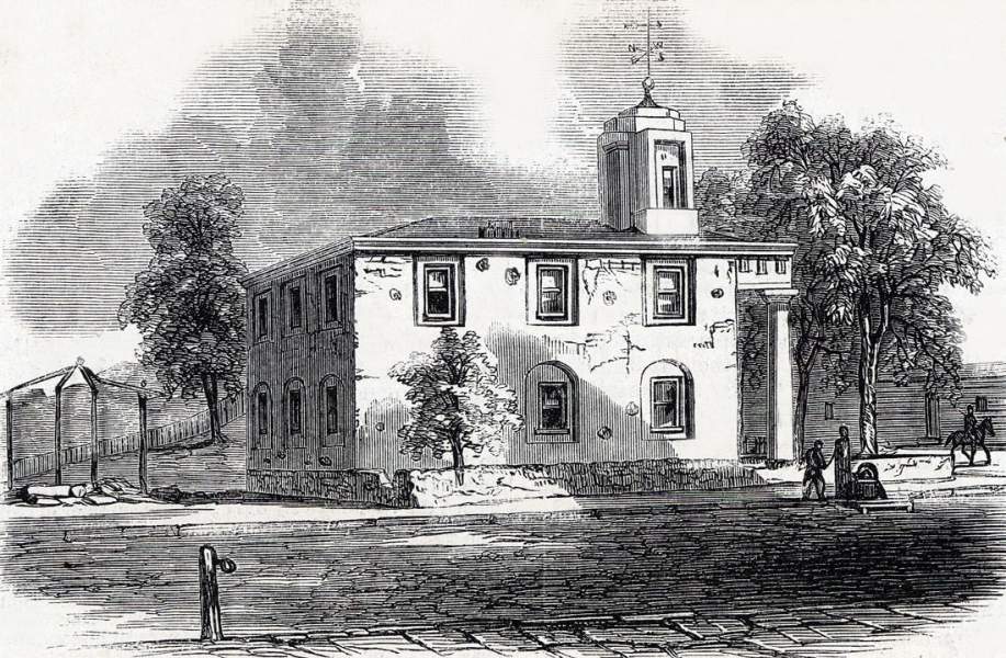 The County Courthouse, Charlestown, Virginia, September 1864, artist's impression