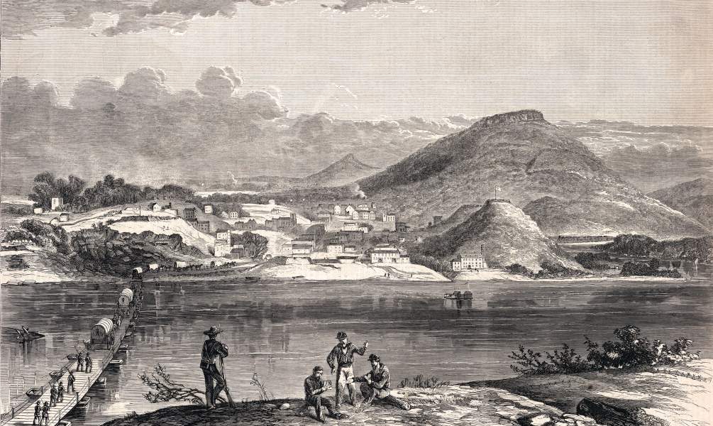 Chattanooga, Tennessee, August 1863, artist's impression, zoomable image