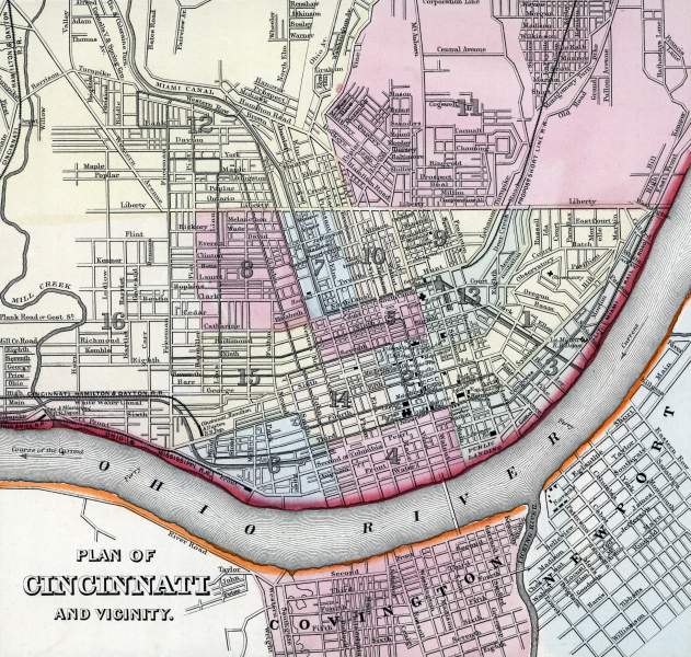 Cincinnati, 1860, zoomable map