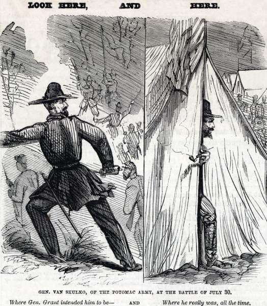 "Look Here, and Here," cartoon, Frank Leslie's Illustrated, August 27, 1864