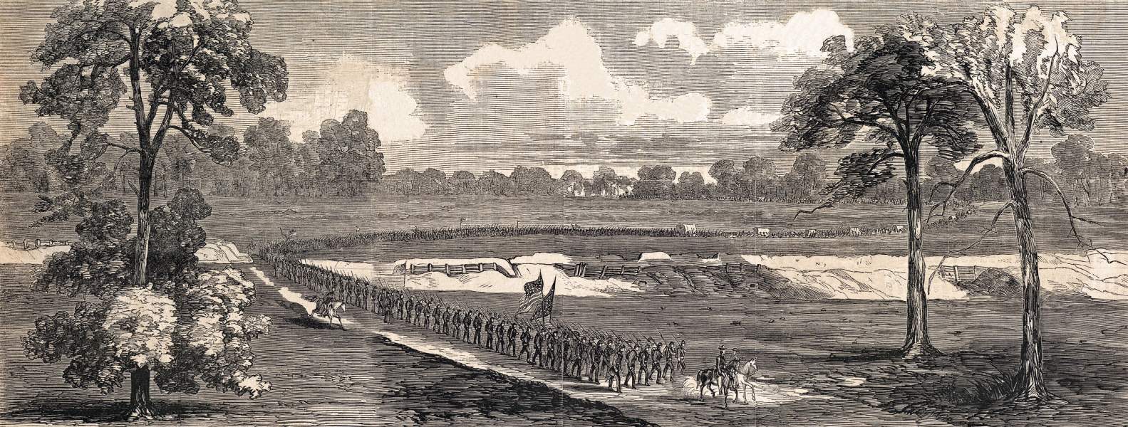 Union troops entering Port Hudson, July 9, 1863, artist's impression, zoomable image