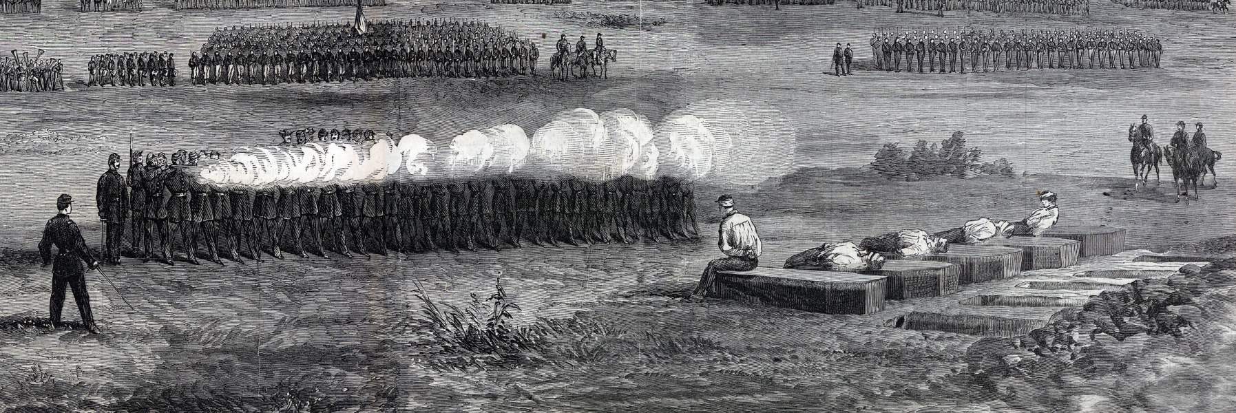 Execution of five 118th Pennsylvania deserters, Virginia, August 29, 1863, artist's impression, zoomable image, detail