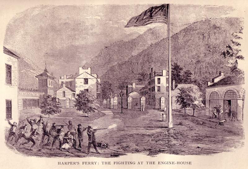 Initial Fighting at the Engine House, Harpers Ferry, October, 1859