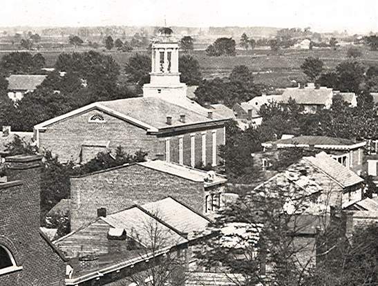 First Lutheran Church, Carlisle, Pennsylvania, from the west, circa 1875