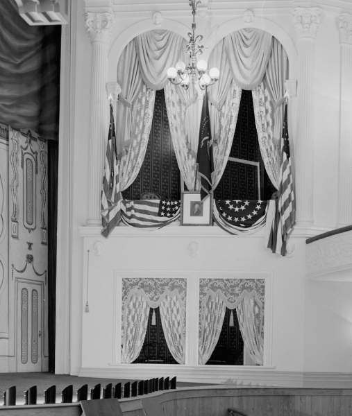 Presidential Box, Ford's Theater, 511 Tenth Street, Washington, D.C., circa 1968, detail